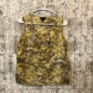 TALBOTS Women Thin Comfy 100% Cotton Tank Top Ruffle Multicolor Geo 4P